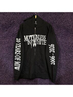 Motionless in White Ten Year Anniversary Zip-Up Hoodie Size 2XL